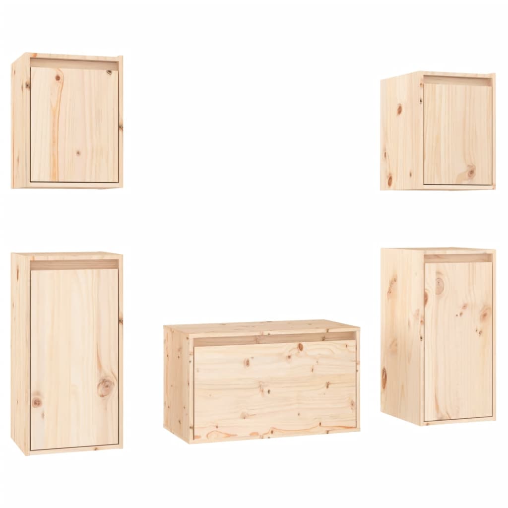 Meubles TV 5 pcs Bois massif de pin