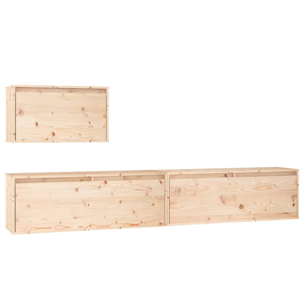 Meubles TV 3 pcs Bois massif de pin