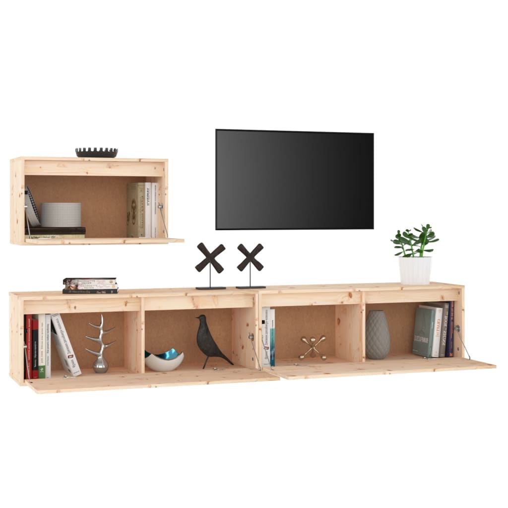 Meubles TV 3 pcs Bois massif de pin