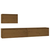 Meubles TV 3 pcs Marron miel Bois massif de pin