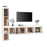 Meubles TV 4 pcs Blanc Bois massif de pin