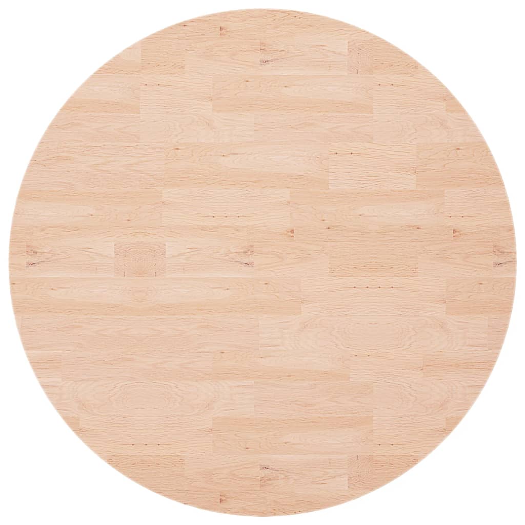 Round table top Ø90x1.5 cm Untreated solid oak wood