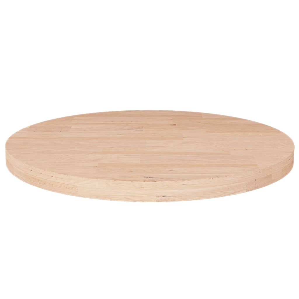 Round table top Ø40x2.5 cm Untreated solid oak wood