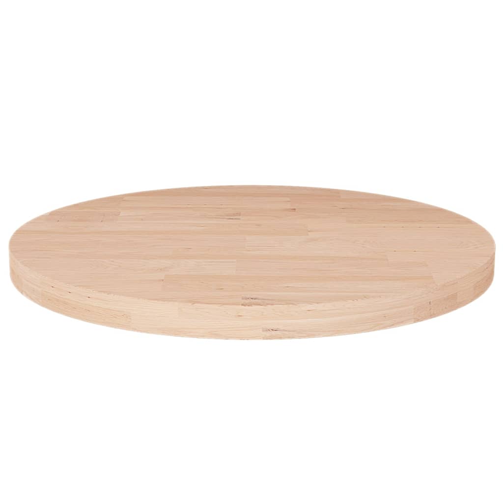 Round table top Ø50x2.5 cm Untreated solid oak wood