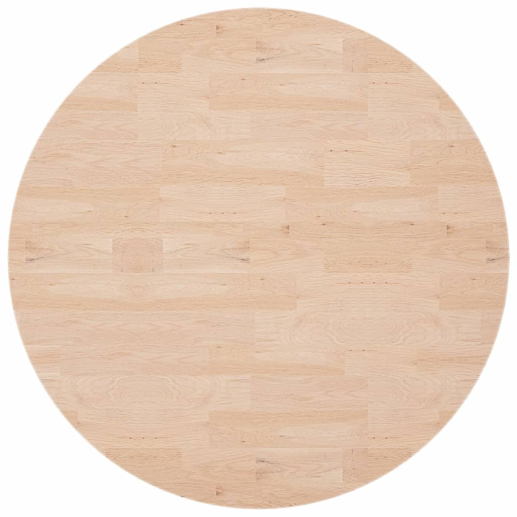 Round table top Ø90x2.5 cm Untreated solid oak wood