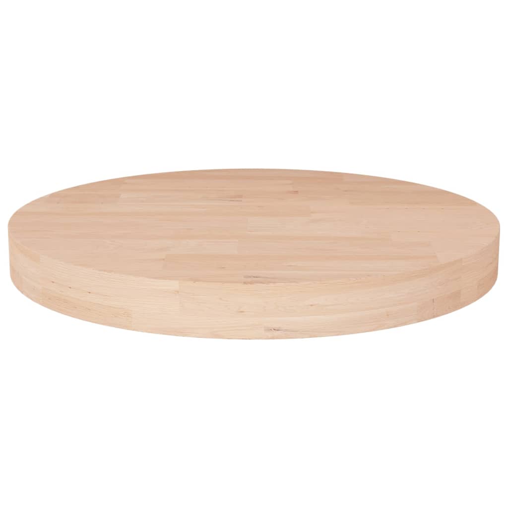 Round table top Ø50x4 cm Untreated solid oak wood