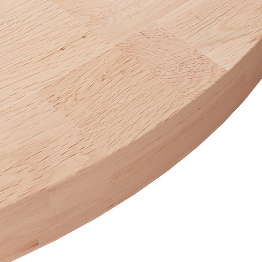 Round table top Ø70x4 cm Untreated solid oak wood