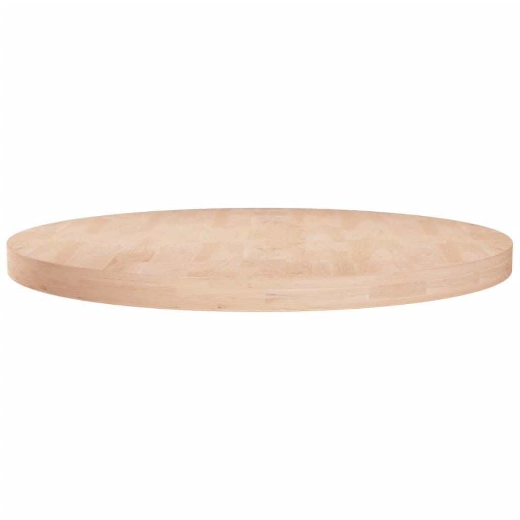 Round table top Ø80x4 cm Untreated solid oak wood