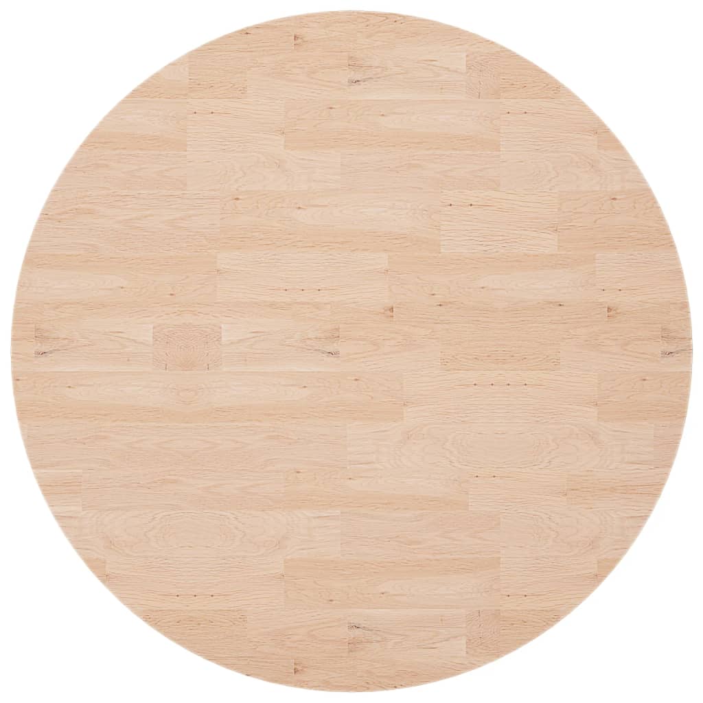 Round table top Ø90x4 cm Untreated solid oak wood