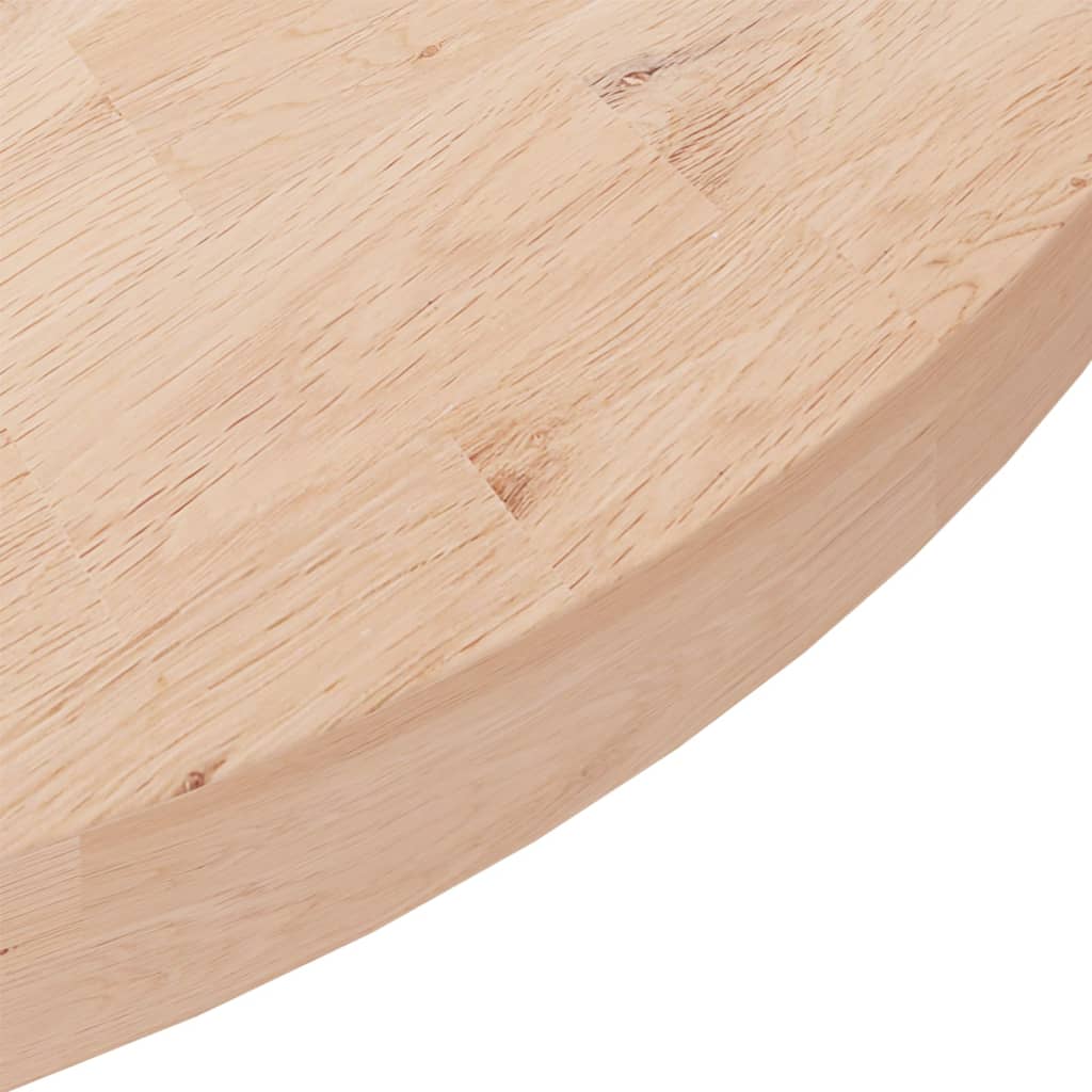 Round table top Ø90x4 cm Untreated solid oak wood