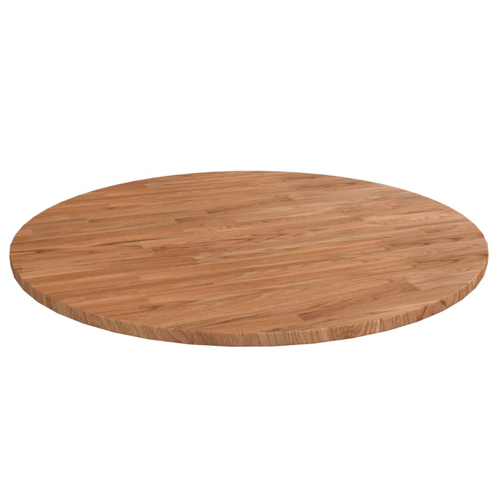 Round table top Light brown Ø80x1.5 cm Treated oak wood