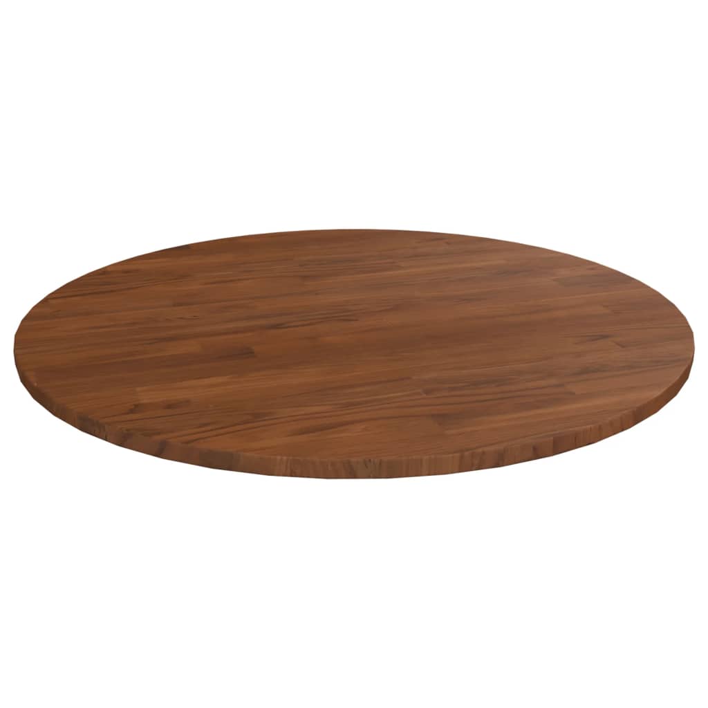 Round table top Dark brown Ø70x1.5cm Solid treated oak