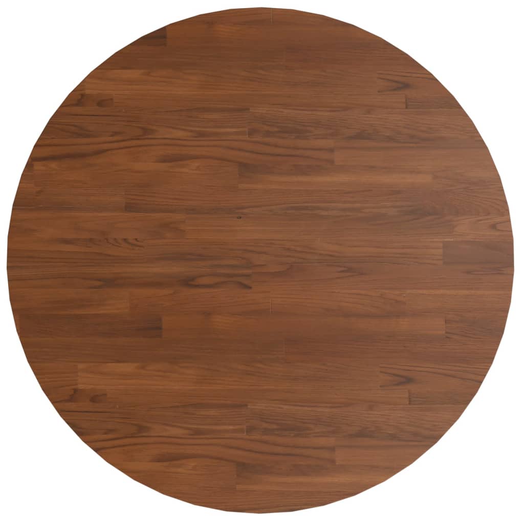 Round table top Dark brown Ø70x1.5cm Solid treated oak