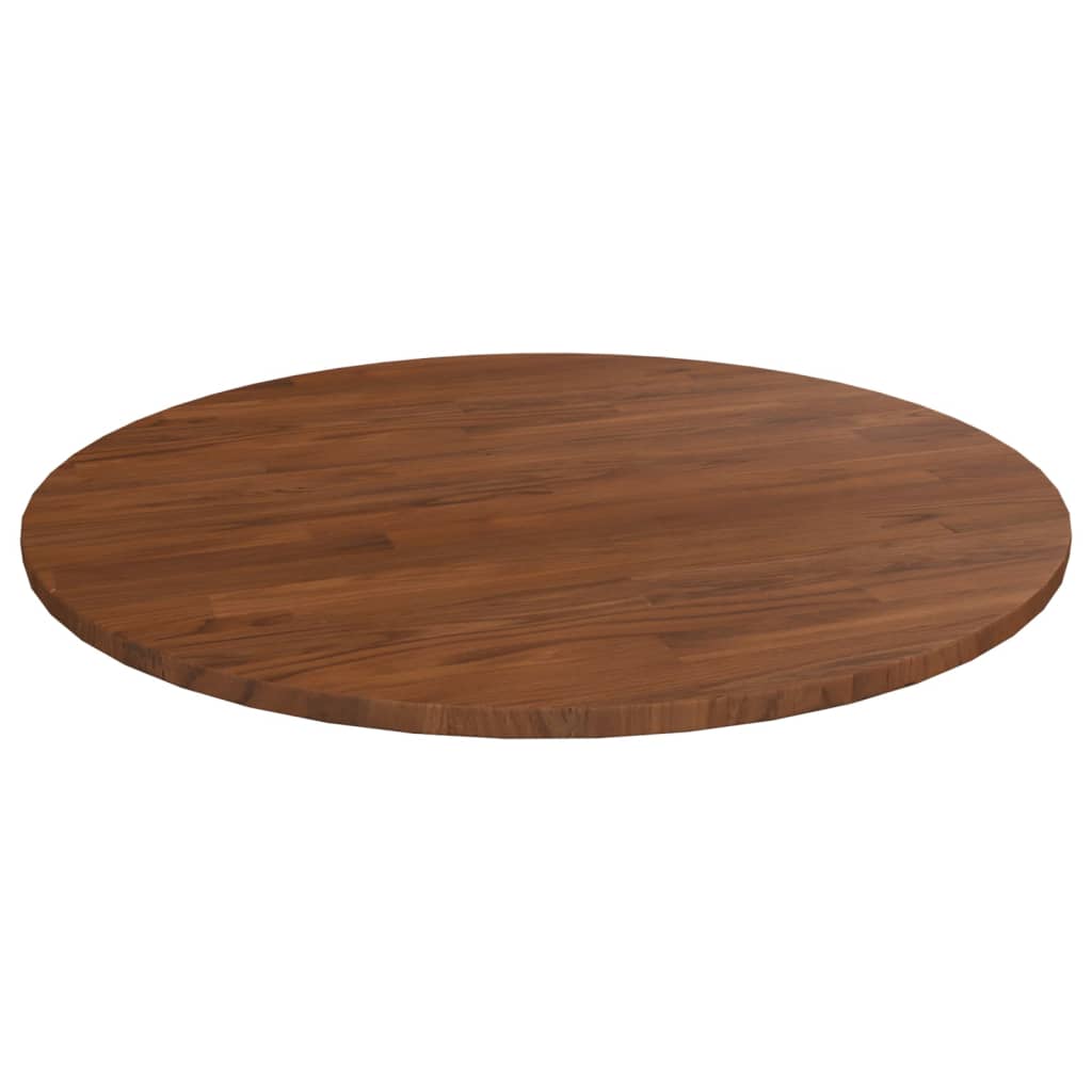 Round table top Dark brown Ø80x1.5cm Solid treated oak