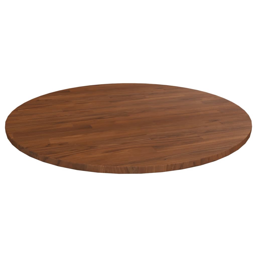 Round table top Dark brown Ø90x1.5cm Solid treated oak