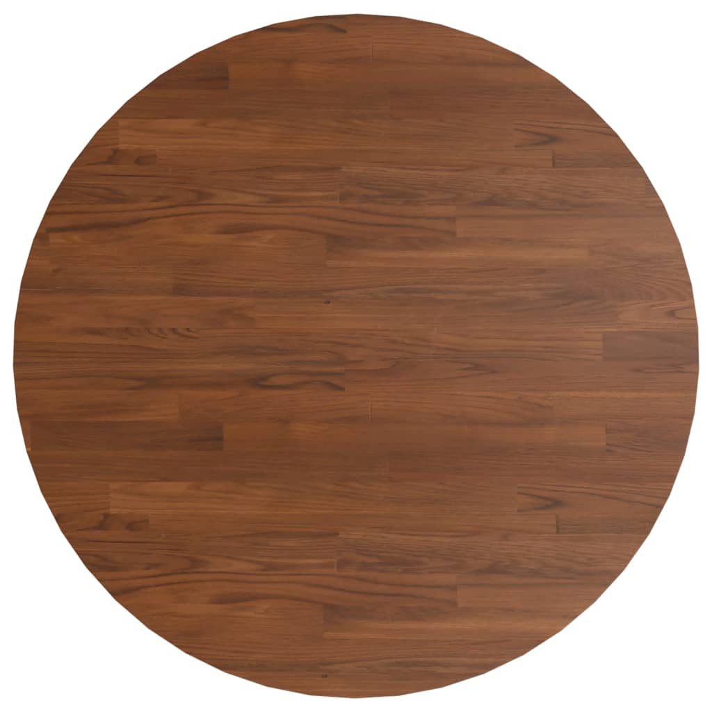 Round table top Dark brown Ø90x1.5cm Solid treated oak