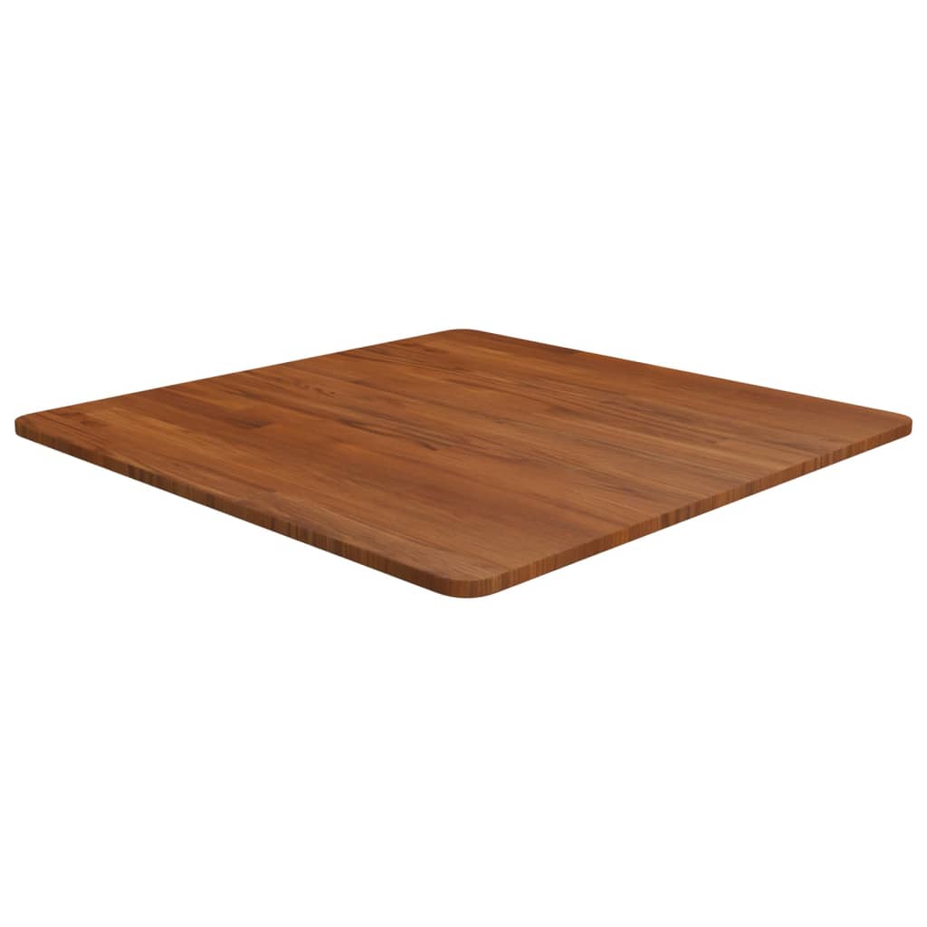 Square table top Dark brown 70x70x1.5cm Treated oak wood