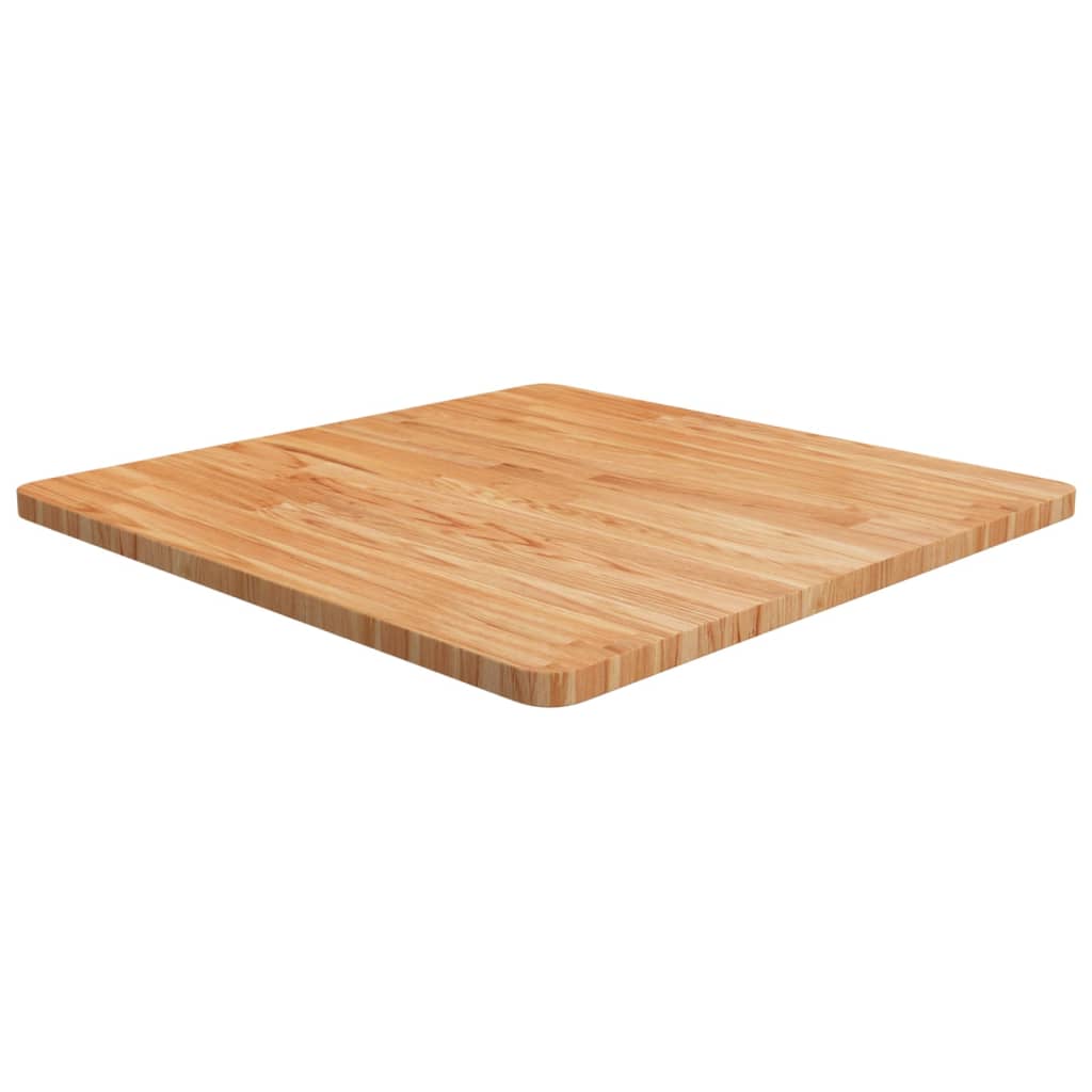 Square table top Light brown 70x70x2.5cm Treated oak wood