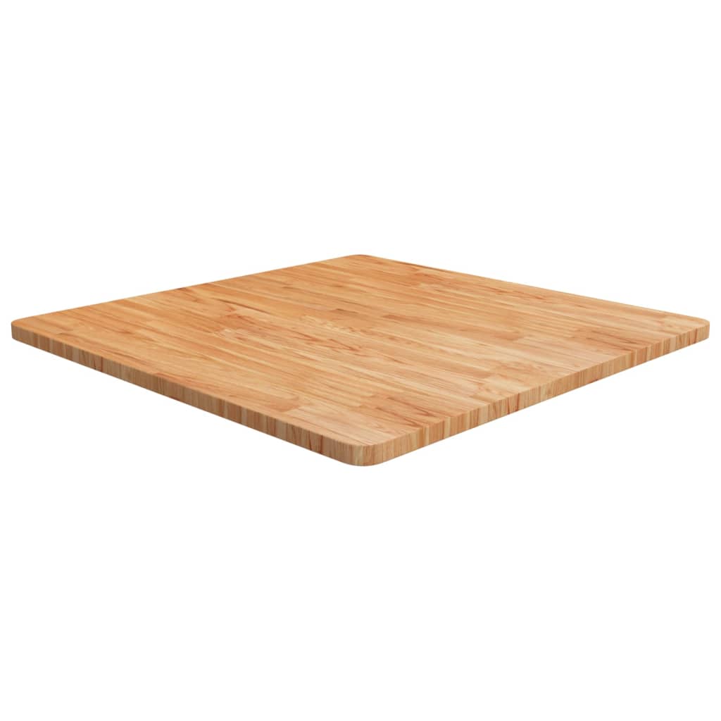 Square table top Light brown 80x80x2.5cm Treated oak wood