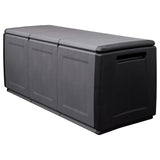 Garden storage box 138x53x57 cm 330 L Dark grey black