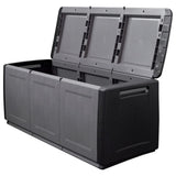 Garden storage box 138x53x57 cm 330 L Dark grey black