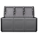 Garden storage box 138x53x57 cm 330 L Dark grey black