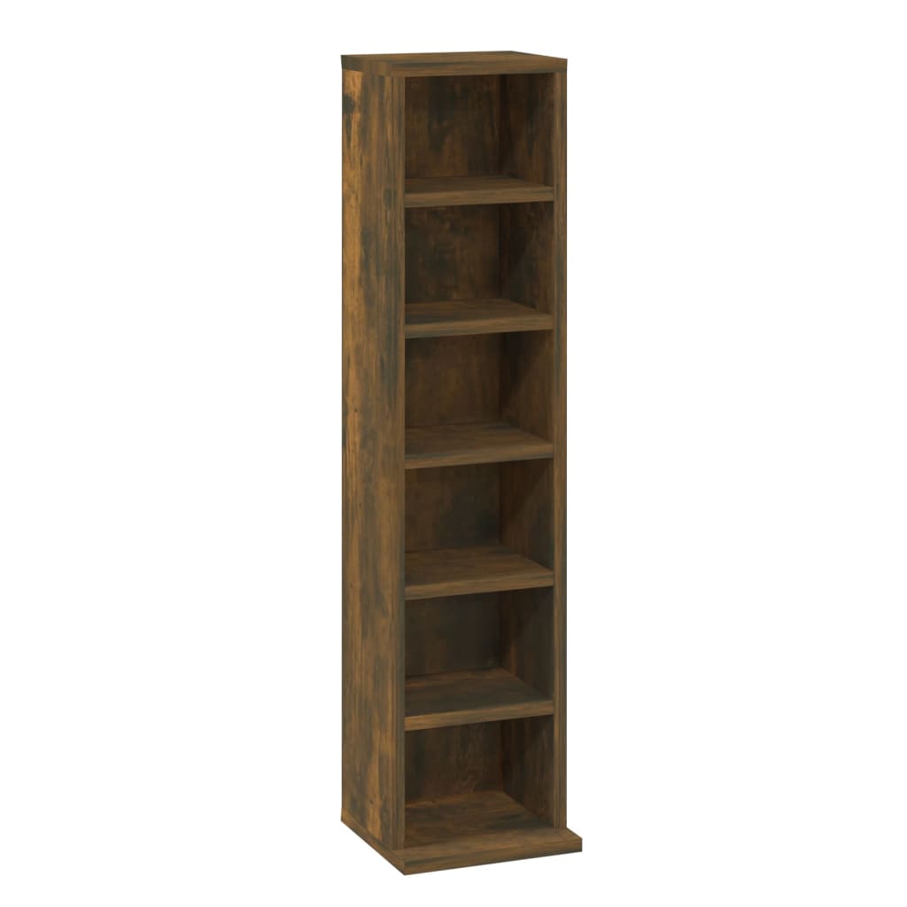 Armoire à CD Chêne fumé 21x20x88 cm Bois d'ingénierie