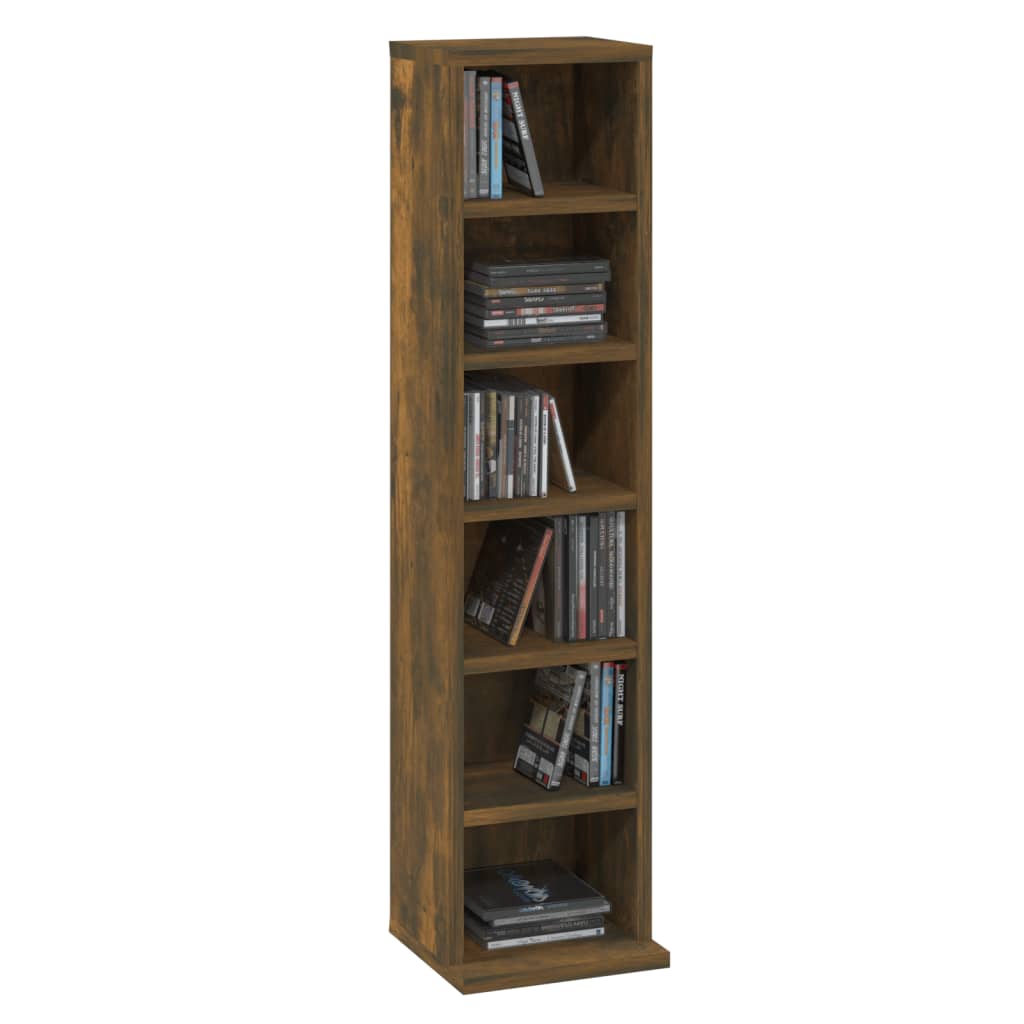 Armoire à CD Chêne fumé 21x20x88 cm Bois d'ingénierie