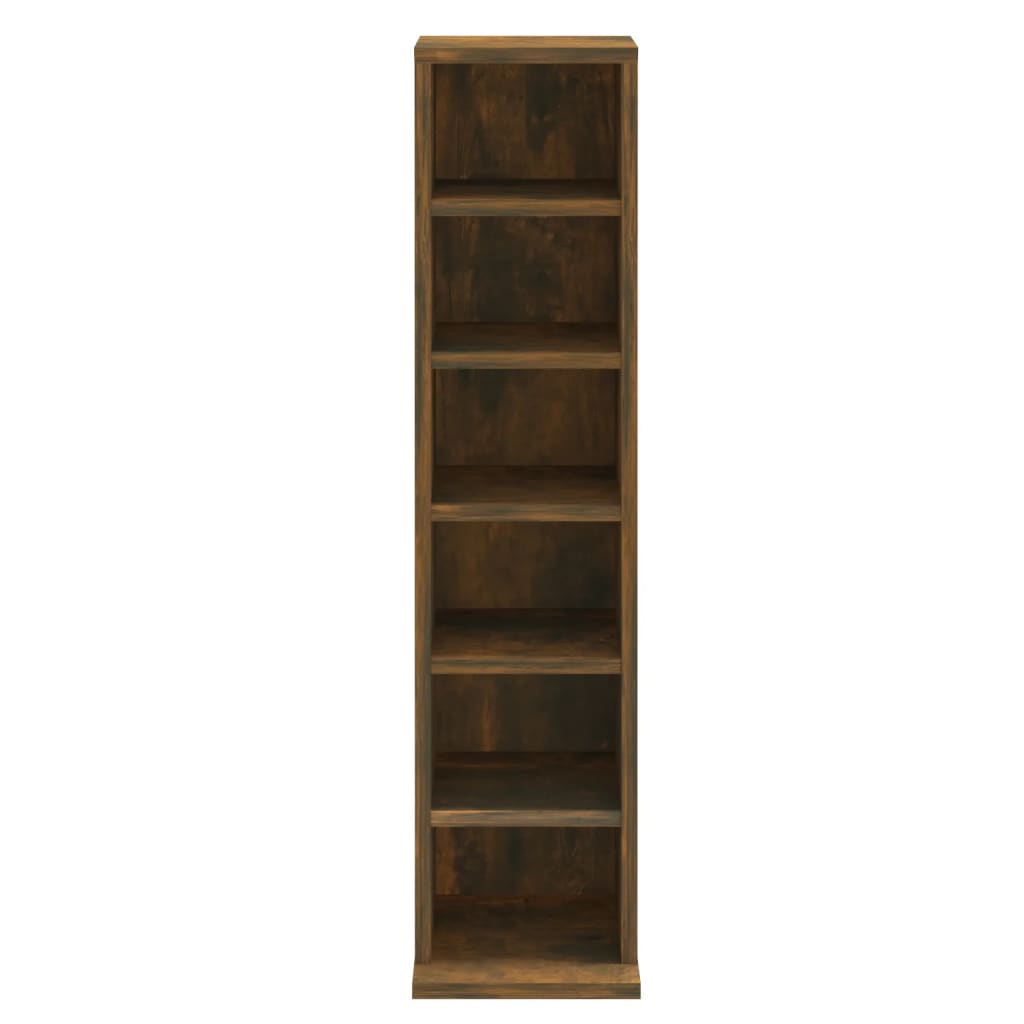 Armoire à CD Chêne fumé 21x20x88 cm Bois d'ingénierie