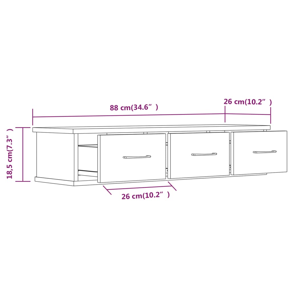 Armoire murale Chêne marron 88x26x18,5 cm Bois d'ingénierie