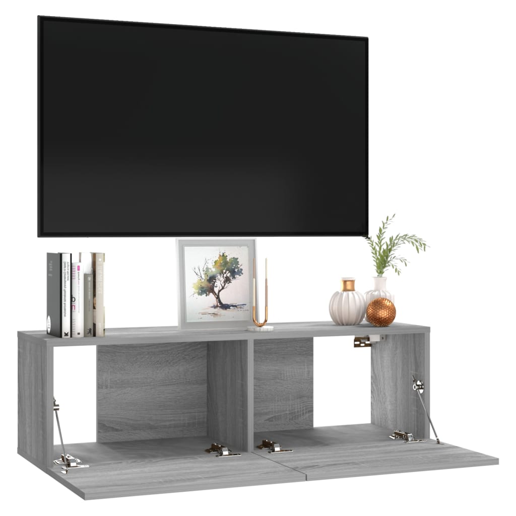 Sonoma Grey TV Wall Cabinet 100x30x30 cm Engineered Wood