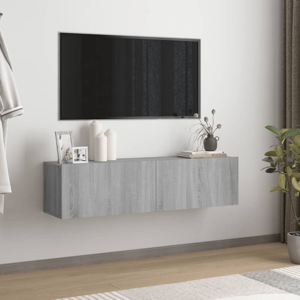 Armoire murale TV Sonoma gris 120x30x30 cm Bois d'ingénierie