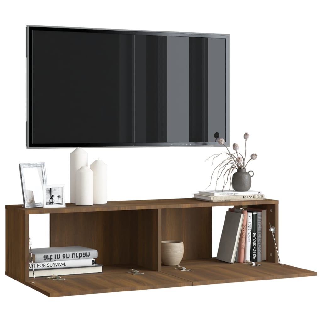 TV wall cabinet Brown oak 120x30x30 cm Engineered wood