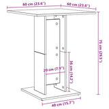 Table d'appoint Chêne fumé 70x35x55 cm Bois d'ingénierie