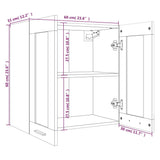 Armoire en verre suspendue Sonoma gris Bois d'ingénierie