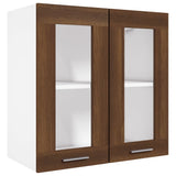 Hanging Glass Cabinet Brown Oak Engineered Wood