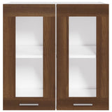 Hanging Glass Cabinet Brown Oak Engineered Wood