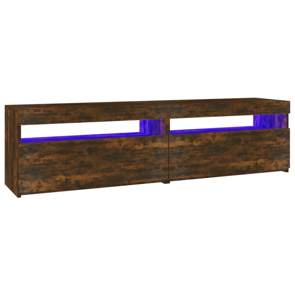 TV cabinets with LED lights 2 pcs Smoked oak 75x35x40 cm