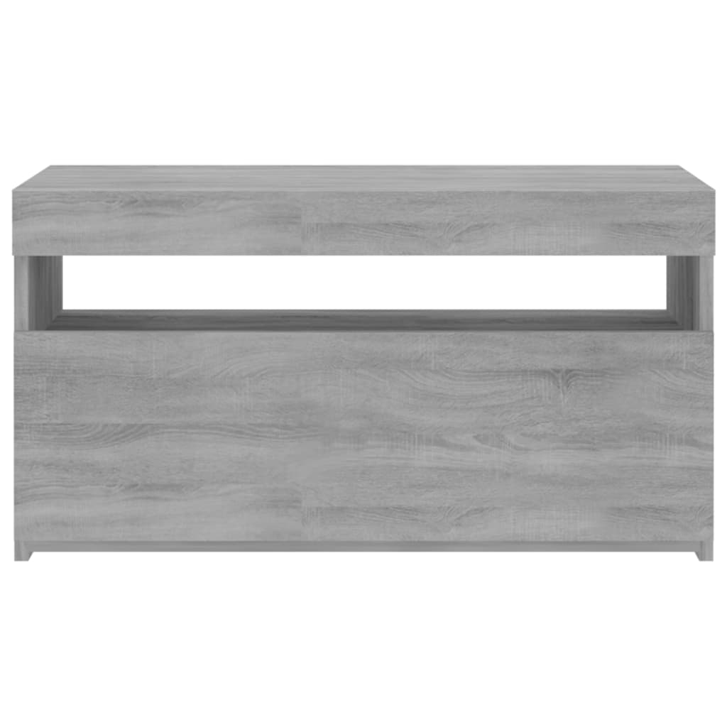 TV cabinet with LED lights Sonoma gray 75x35x40 cm