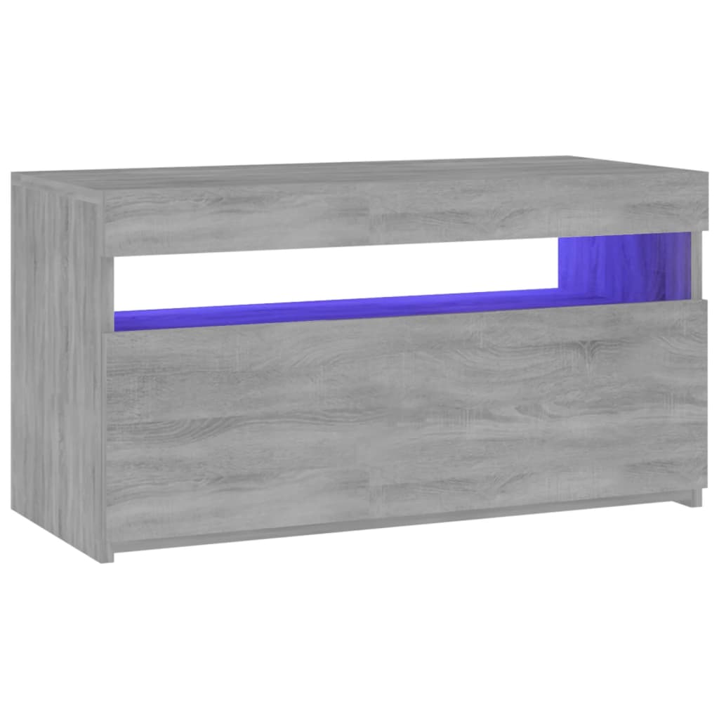 TV cabinet with LED lights Sonoma gray 75x35x40 cm