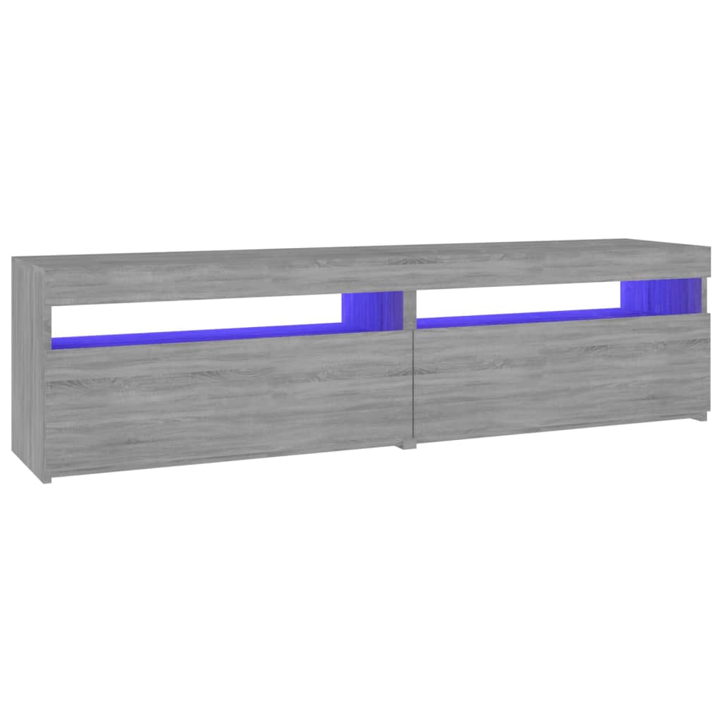 Meubles TV avec lumières LED 2 pcs Sonoma gris 75x35x40 cm