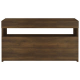 TV cabinet with LED lights Brown oak 75x35x40 cm