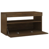 TV cabinet with LED lights Brown oak 75x35x40 cm