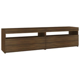 TV cabinets with LED lights 2 pcs Brown oak 75x35x40 cm