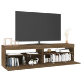 TV cabinets with LED lights 2 pcs Brown oak 75x35x40 cm