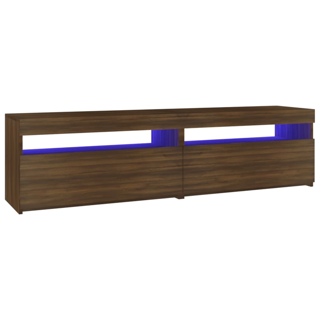 TV cabinets with LED lights 2 pcs Brown oak 75x35x40 cm