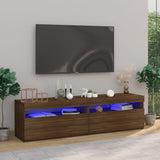 TV cabinets with LED lights 2 pcs Brown oak 75x35x40 cm