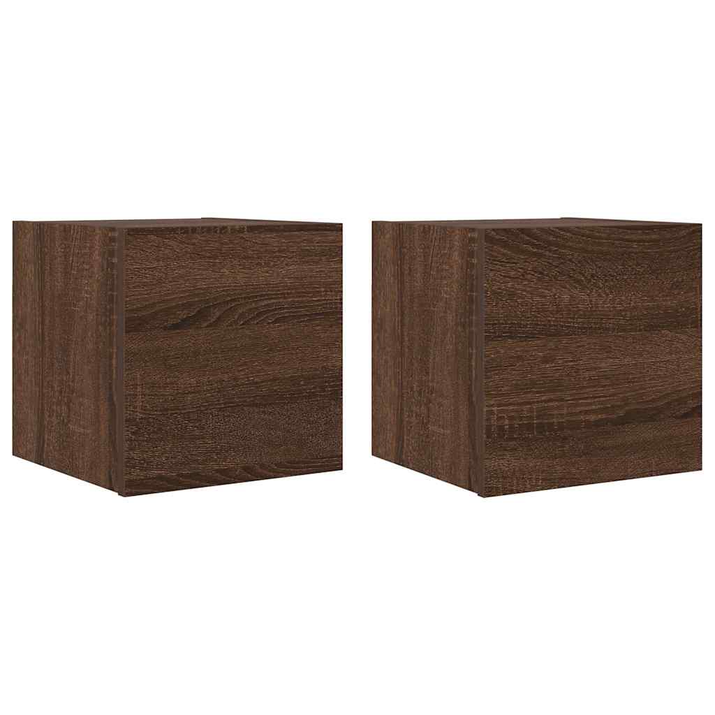 Meubles TV muraux 2 pcs Chêne marron 30,5x30x30 cm