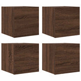 4 pcs Wall Mounted TV Cabinets Brown Oak 30.5x30x30 cm