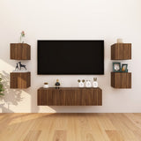 4 pcs Wall Mounted TV Cabinets Brown Oak 30.5x30x30 cm